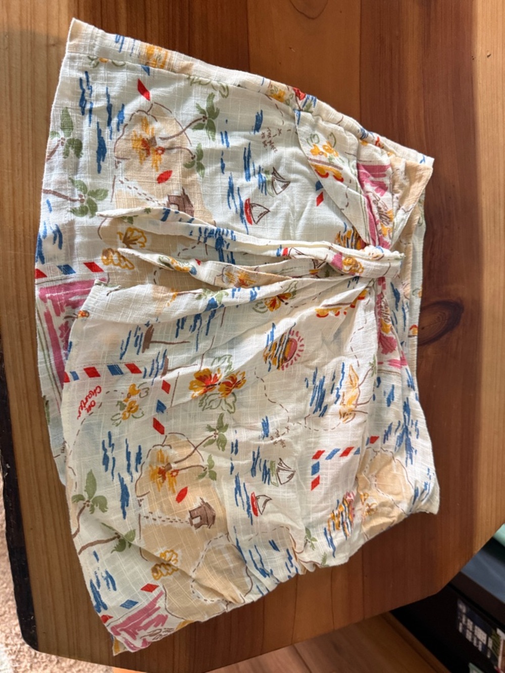 Cotton On Floral Midi Skirt in Cream with Yellow & Green Motif